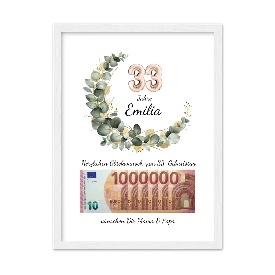 Geldgeschenk Wunscherfüller zum Geburtstag, Geburtstagsgeschenk 1. Million