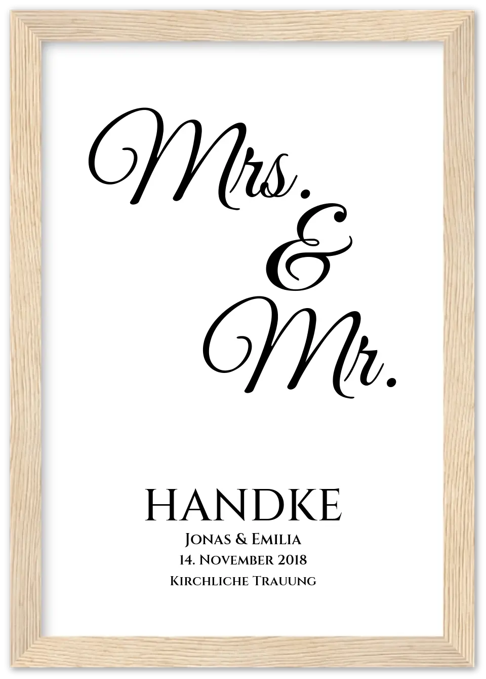 Personalisiertes Hochzeitsposter "Mr. & Mrs." | Hochzeitsgeschenk mit Namen und Datum | LGBTQ+