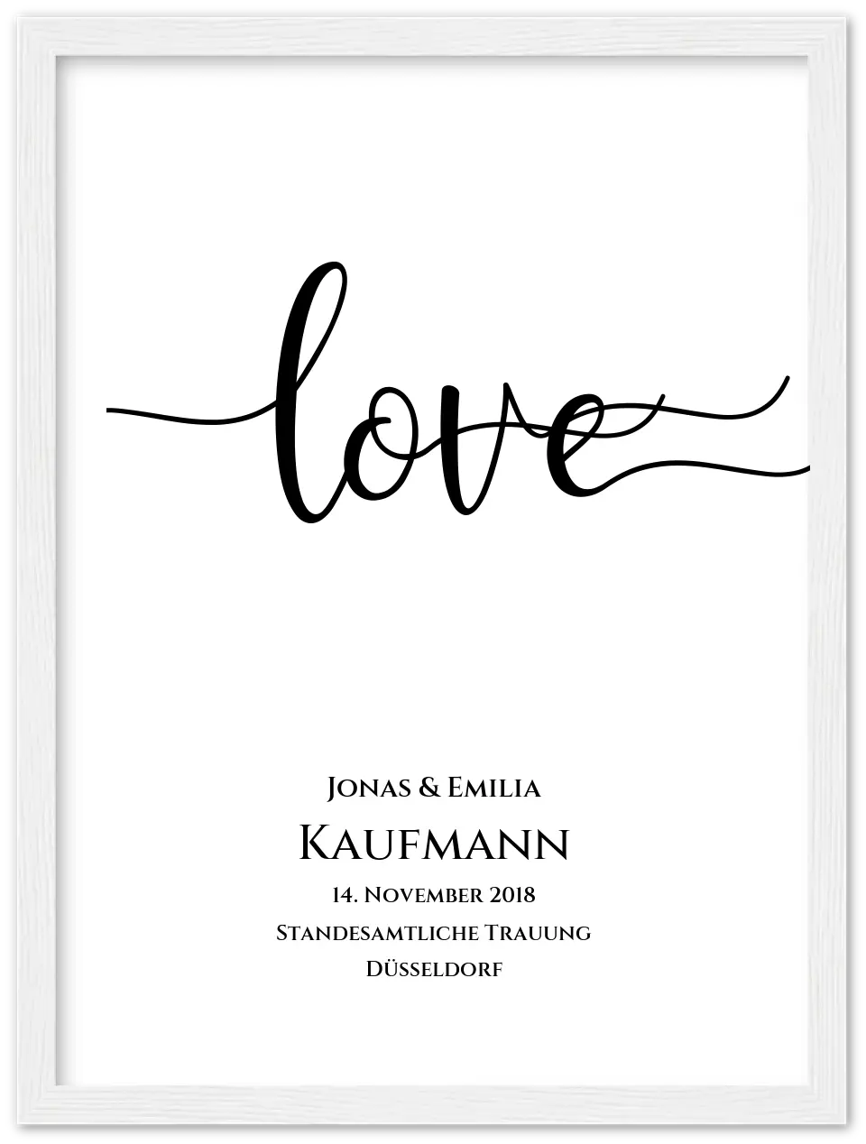 Personalisiertes Hochzeitsposter "LOVE" | Hochzeitsgeschenk mit Namen und Datum