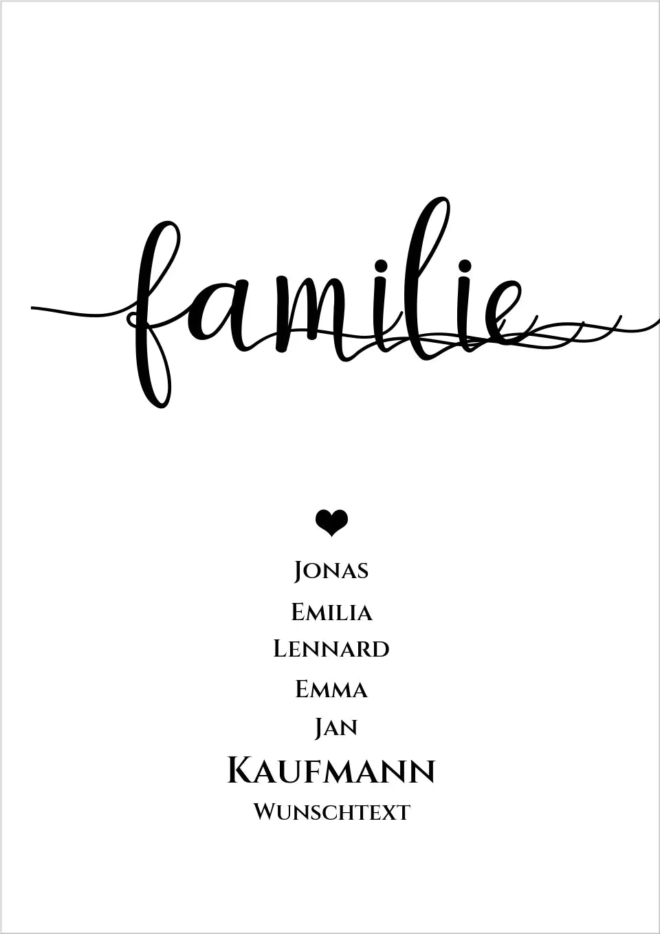 Familie Bild Geschenk "FAMILIE" Poster | Familiengeschenk mit Namen personalisiert | Geschenk beste Freunde