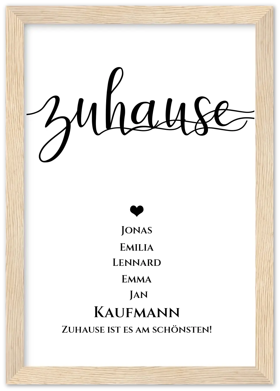Personalisiertes Hochzeitsposter "ZUHAUSE" Poster | Hochzeitsgeschenk mit Namen und Datum