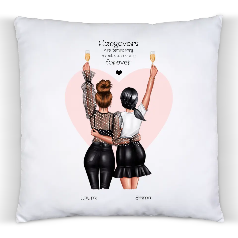 2 Beste Freundinnen Geschenk - Personalisiertes Kissen