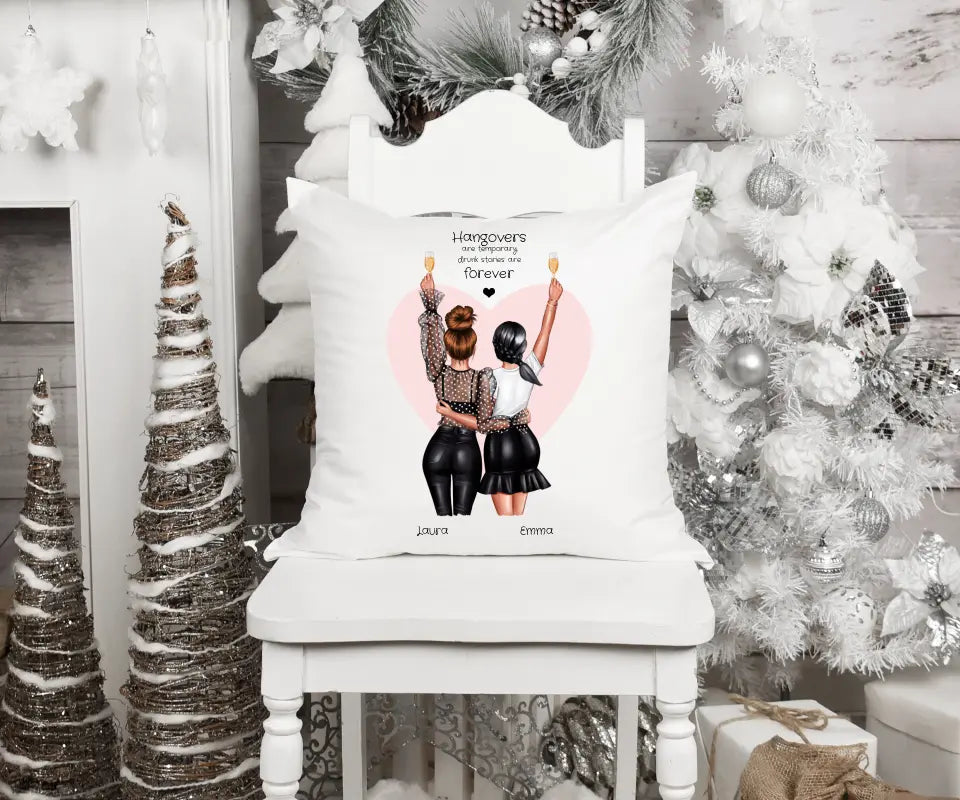2 Beste Freundinnen Geschenk - Personalisiertes Kissen