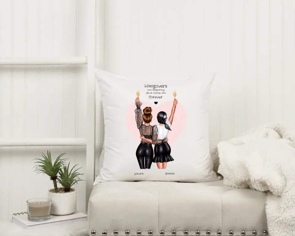 2 Beste Freundinnen Geschenk - Personalisiertes Kissen