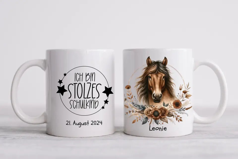 Kinder Weihnachtsgeschenk, Geburtstagsgeschenk oder Einschulungsgeschenk | Kuscheliges Kissen für Mädchen mit Pferd | Kinderzimmerdeko