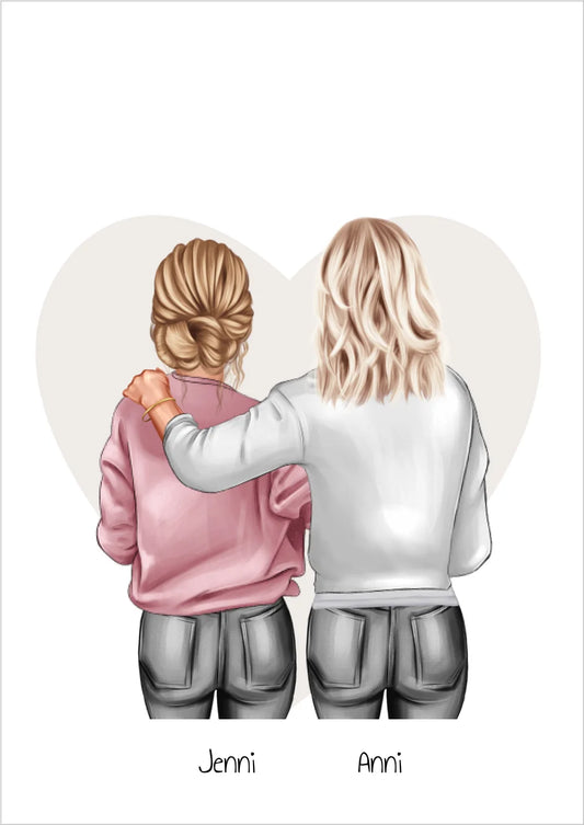 Individuelles Freundinnen-Poster: Euer einzigartiger Moment! Personalisiertes Poster Geschenk
