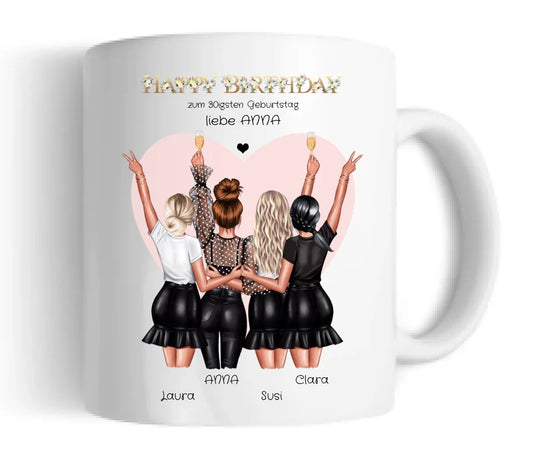 Personalisierte Tasse für die beste Freundin zum 30 Geburtstag - Geschenkidee 20, 25, 35 Geburtstag - Geschenk Schwester, Kollegin