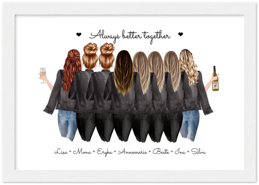 8 Beste Freundinnen Poster Geschenk personalisiert - Geschenkidee Freundin Bild