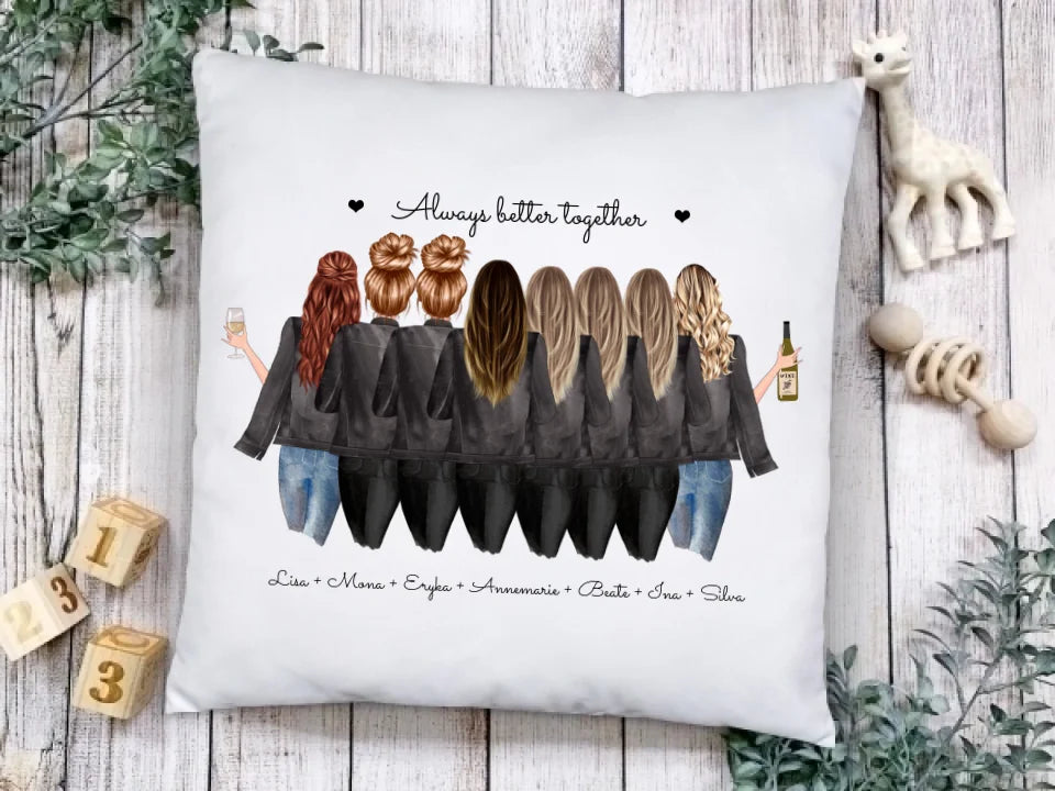 8 Beste Freundinnen Geschenk - Personalisiertes Kissen - Geburtstagsgeschenk