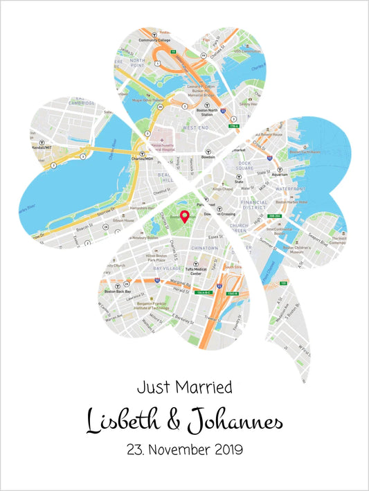 Kleeblatt Hochzeitsgeschenk personalisiert | Geschenk Brautpaar  | Geschenk Hochzeit | Hochzeitstag Jahrestag Verlobung | Geschenk Pärchen