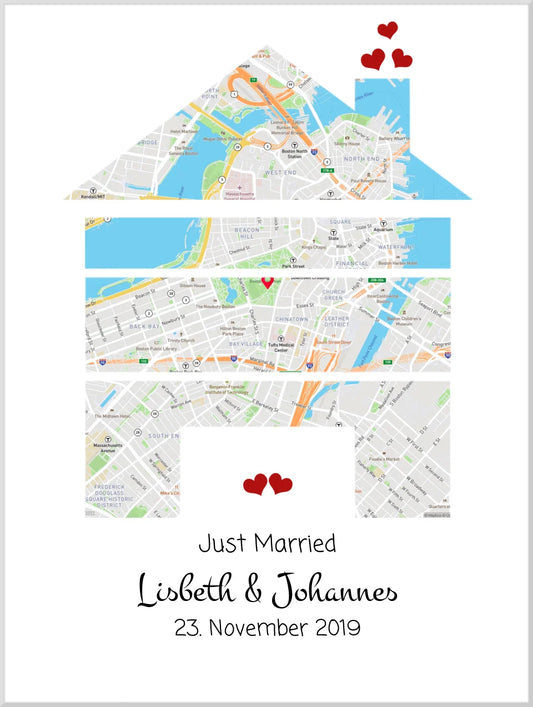 Hochzeitsgeschenk personalisiert | Brautpaar Geschenk Stadt | Geschenk Hochzeit | Hochzeitstag Jahrestag Verlobung | Geschenk Pärchen Leinwanddruck Leinwandbild