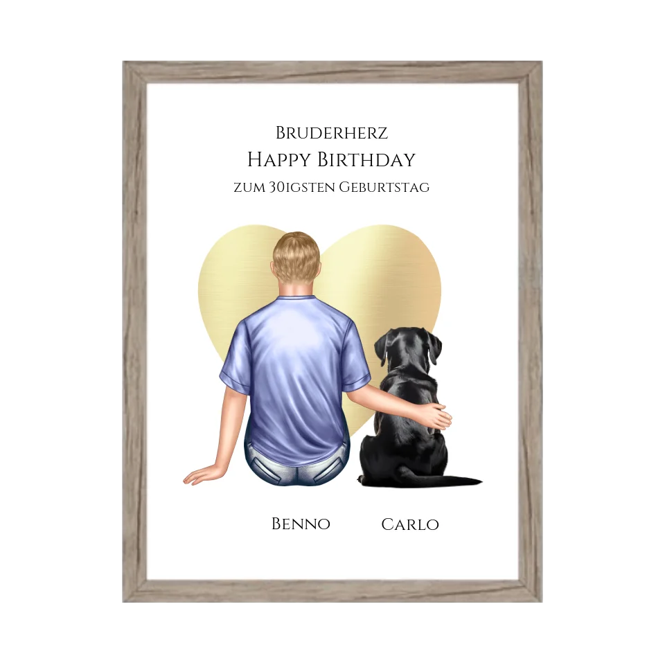 Geschenk 30 Geburtstag Bruder Poster - Bild Geburtstagsgeschenk von Schwester - Weihnachtsgeschenk Gerahmtes Poster Eichenflair Eichenflair