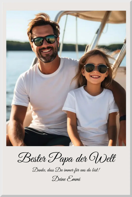 Geschenk für Papa - Fotoposter als Vatertagsgeschenk oder Geburtstagsgeschenk Leinwanddruck Leinwandbild