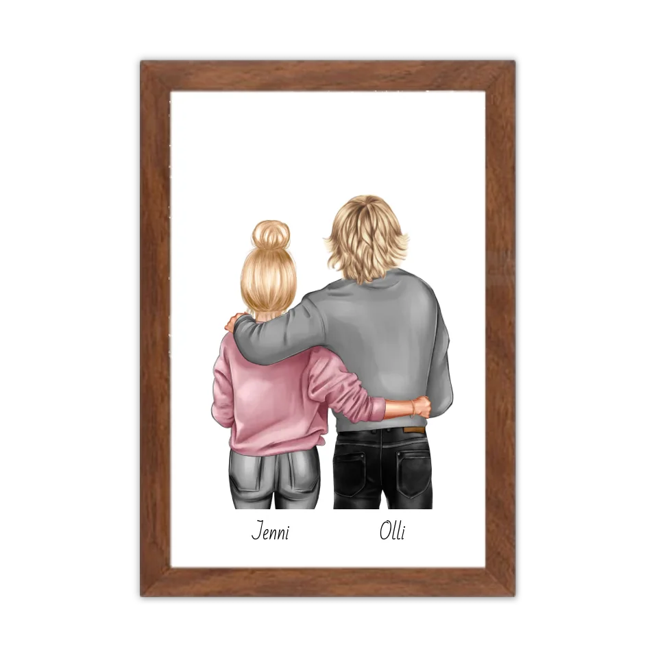 Personalisiertes Poster Geschenk Freundin / Freund - Paar Bild mit Stadtkarte / Sternenkarte - Geburtstagsgeschenk, Weihnachtsgeschenk