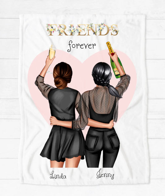 Kuschelige Decke für beste Freundin - Geschenk zum Geburtstag & Weihnachten