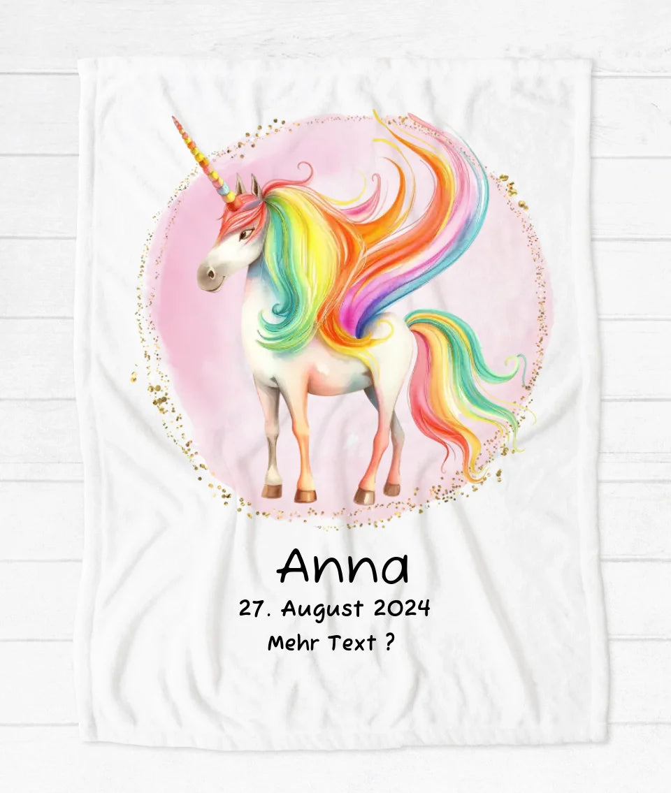Kuschelige Kinderdecke für Mädchen Einhorn | Kinderzimmerdeko Einhorn | Weihnachtsgeschenk | Geburtstagsgeschenk | Schulkind Einschulungsgeschenk