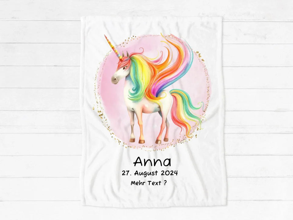 Kuschelige Kinderdecke für Mädchen Einhorn | Kinderzimmerdeko Einhorn | Weihnachtsgeschenk | Geburtstagsgeschenk | Schulkind Einschulungsgeschenk
