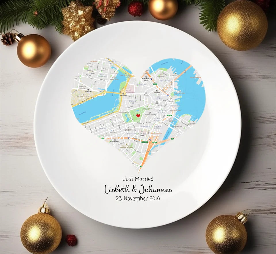 Personalisiertes Geschenk Hochzeitsteller Herz Just Married Hochzeitsgeschenk, als perfektes Geschenk zur Hochzeit