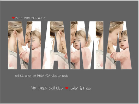 Muttertagsgeschenk personalisiert mit Foto | Geschenk Mama Poster | Geburtstagsgeschenk Mama