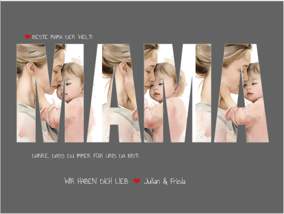 Muttertagsgeschenk personalisiert mit Foto | Geschenk Mama Poster | Geburtstagsgeschenk Mama