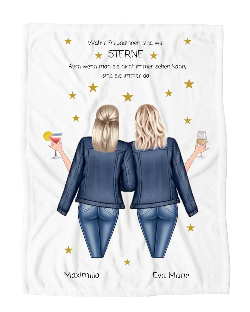 Beste Freundin Geschenk warme Kuscheldecke - Personalisiertes Freundinnen Geschenk