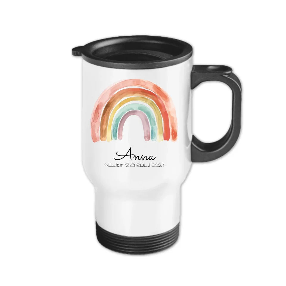 Personalisierter Becher Kinder Edelstahl Regenbogen | Geschenk Einschulung & Geburtstag – BesteFreundeGeschenke