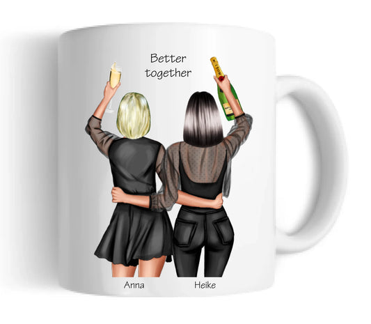 Personalisierte Tasse Geschenk beste Freundin - 2 Beste Freundinnen Geburtstagsgeschenk