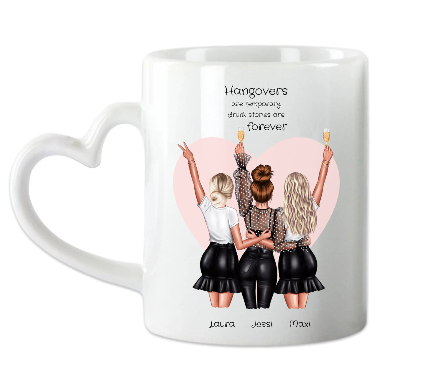Personalisierte Tasse für beste Freundin - 3 Freundinnen Geschenkidee