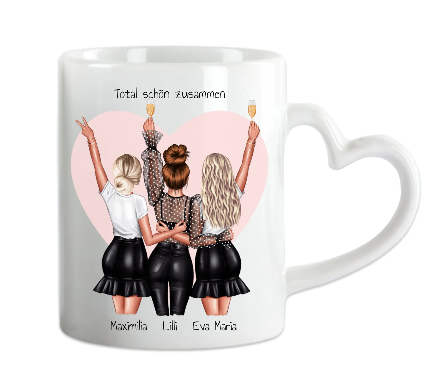 Personalisiertes Geschenk beste Freundin Tasse - 3 beste Freundinnen Geburtstagsgeschenk - Weihnachtsgeschenk