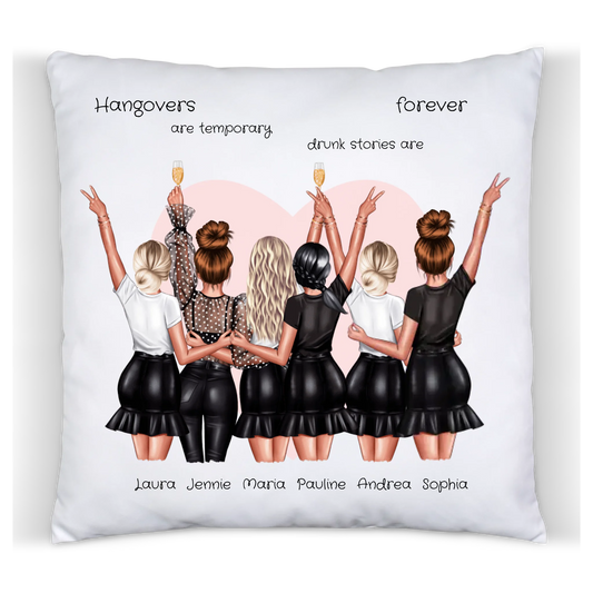 Geburtstagsgeschenk für Frauen - KissenbGeschenk Geburtstag für Freundin / 6 Freundinnen & Mädchen Geschenkidee personalisiert Premium Kissen (Plüschoberfläche) Premium Kissen