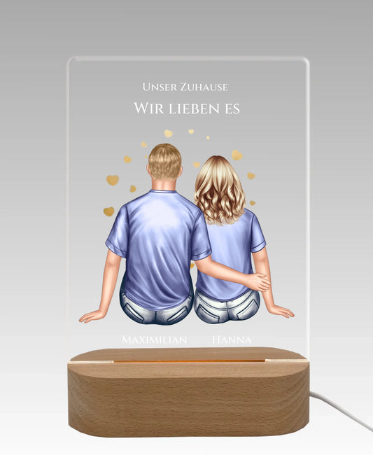 Personalisiertes Acryl Deko Licht Geschenk für Paar | Deko Geschenk für Zuhause