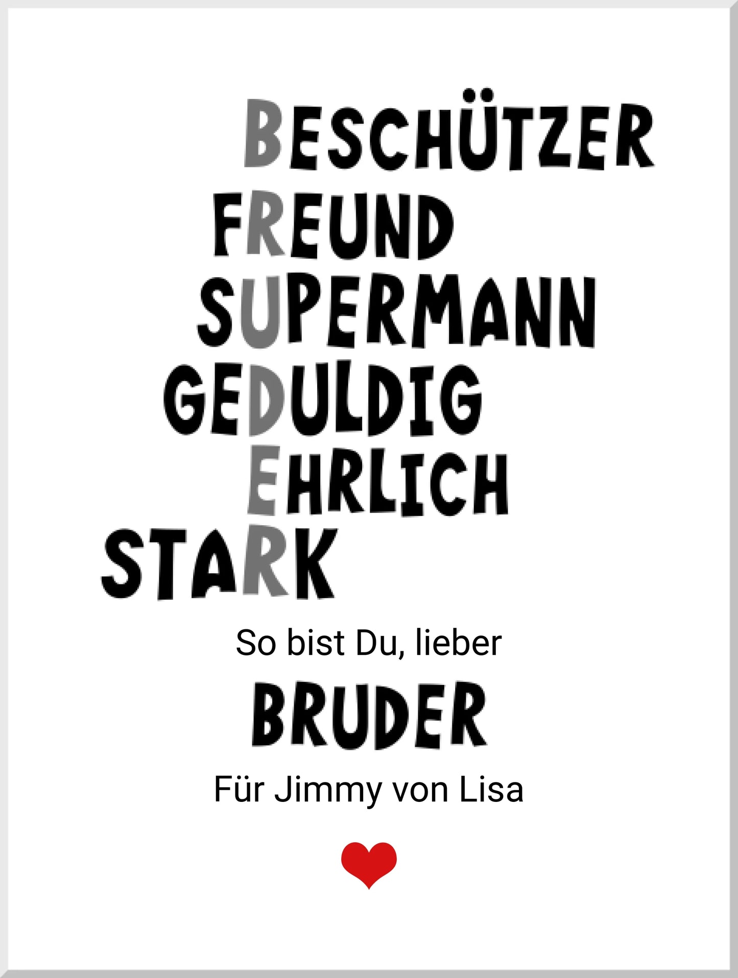 "Definition Bruder" personalisiertes Poster Geschenk Geburtstagsgeschenk | Zeitraum-Kunstdrucke Leinwanddruck Leinwandbild