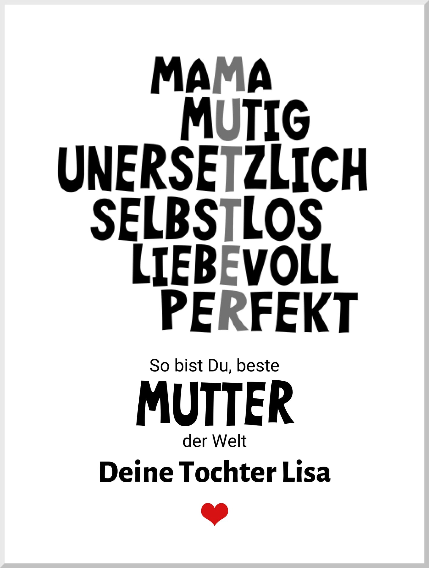 Muttertagsgeschenk "Definition Mama" Poster Geschenk personalisiert | Geburtstagsgeschenk | Zeitraum-Kunstdrucke Leinwanddruck Leinwandbild
