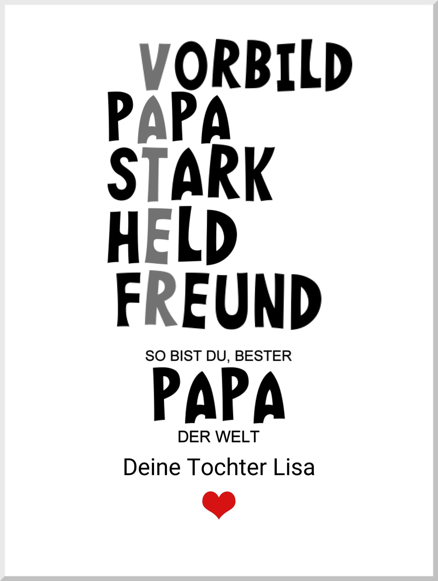 Personalisiertes Geschenk "Definition Vater" | Bild Geburtstagsgeschenk Vatertagsgeschenk - Zeitraum-Kunstdrucke Leinwanddruck Leinwandbild