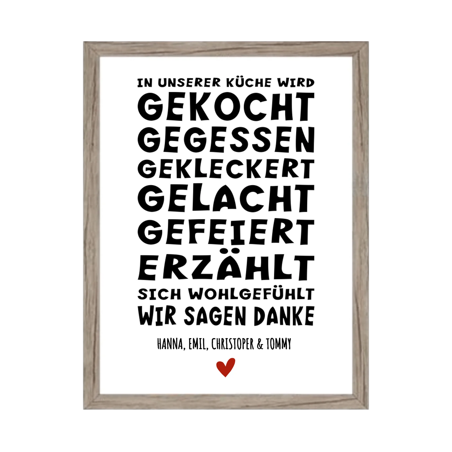 "In unserer Küche" Personalisiertes Küchenposter Sprücheposter | Zeitraum-Kunstdruck 2
