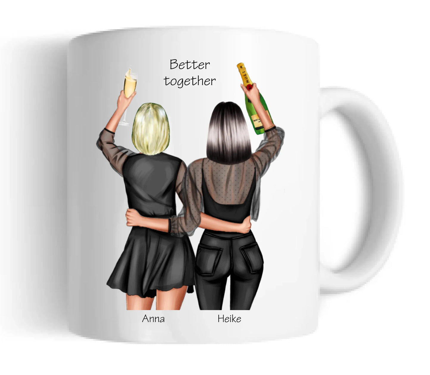 Personalisierte Tasse Geschenk 2 Beste Freundinnen Tasse, Geschenkidee beste Schwester, Weihnachtsgeschenk