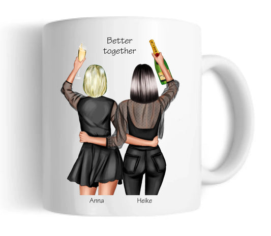 Personalisierte Tasse Geschenk 2 Beste Freundinnen Tasse, Geschenkidee beste Schwester, Weihnachtsgeschenk