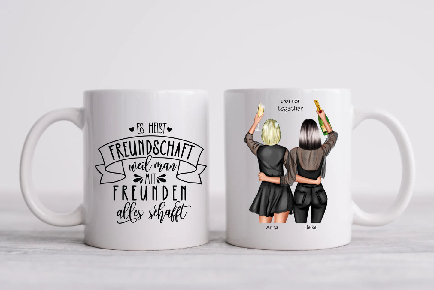 Personalisierte Tasse Geschenk 2 Beste Freundinnen Tasse, Geschenkidee beste Schwester, Weihnachtsgeschenk