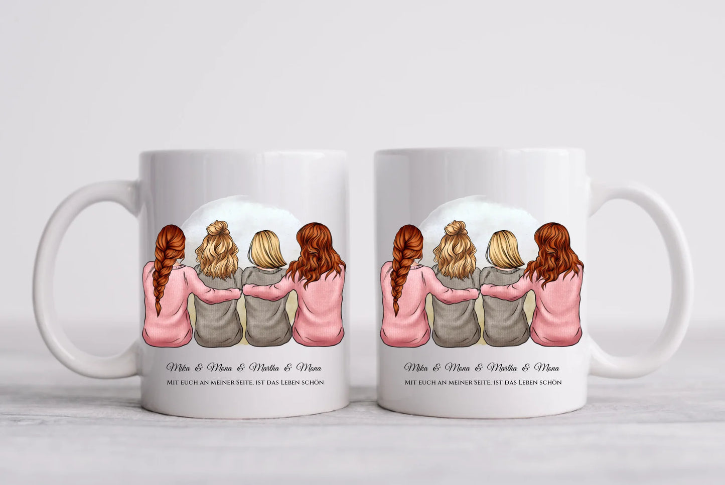Personalisierte Tasse für beste Freundin / 4 Freundinnen & Frauen Tasse mit Name & Spruch