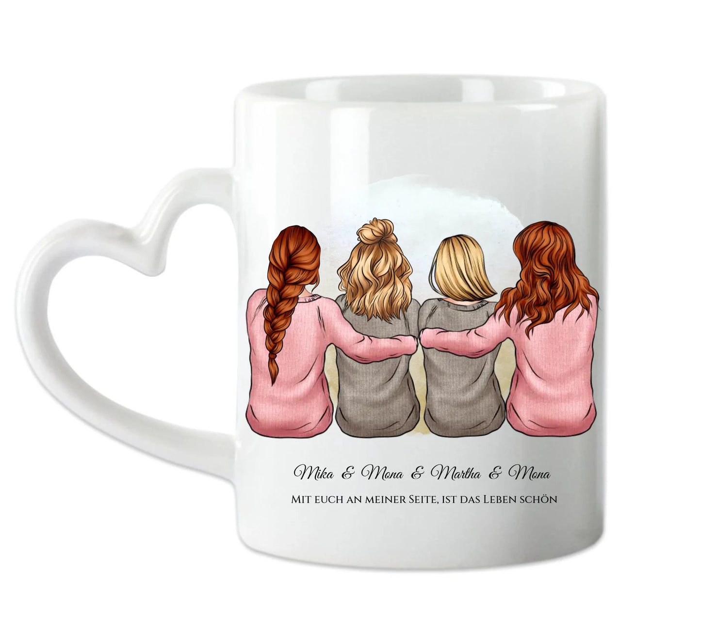 Personalisierte Tasse für beste Freundin / 4 Freundinnen & Frauen Tasse mit Name & Spruch