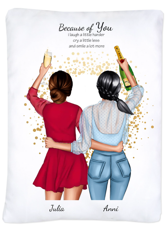 Personalisierte Bettwäsche für Pärchen, beste Freundinnen - Beste Freunde Geschenk als Geburtstagsgeschenk & Weihnachtsgeschenk
