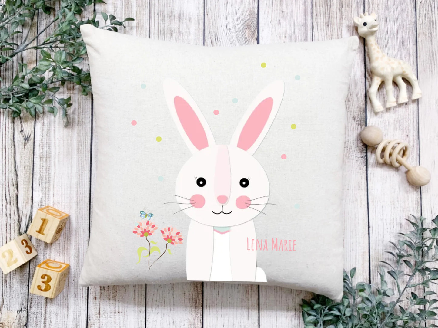 Ostergeschenk kuscheliges Osterhase Kissen mit Namen