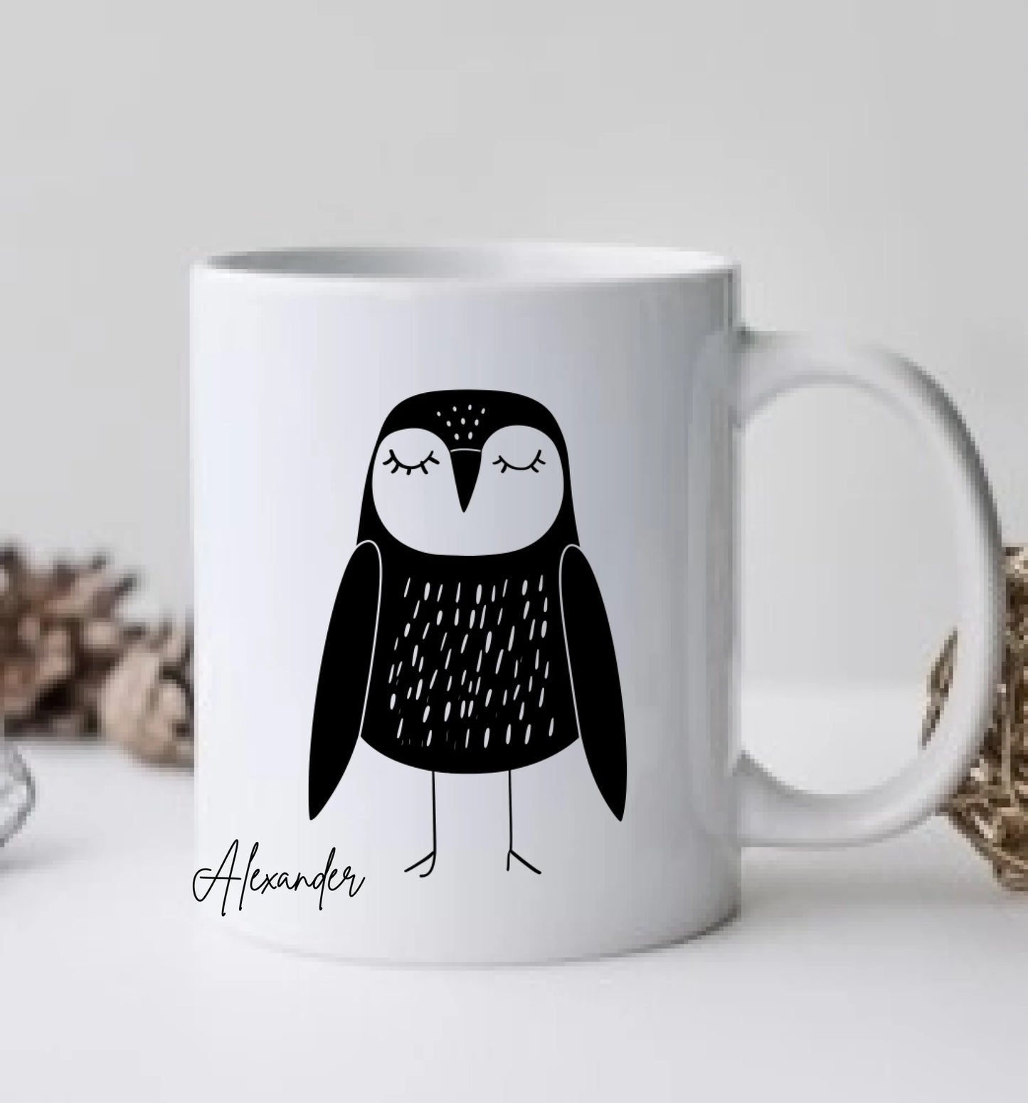 Personalisierte Eulentasse mit Name - in der Ruhe liegt die Kraft