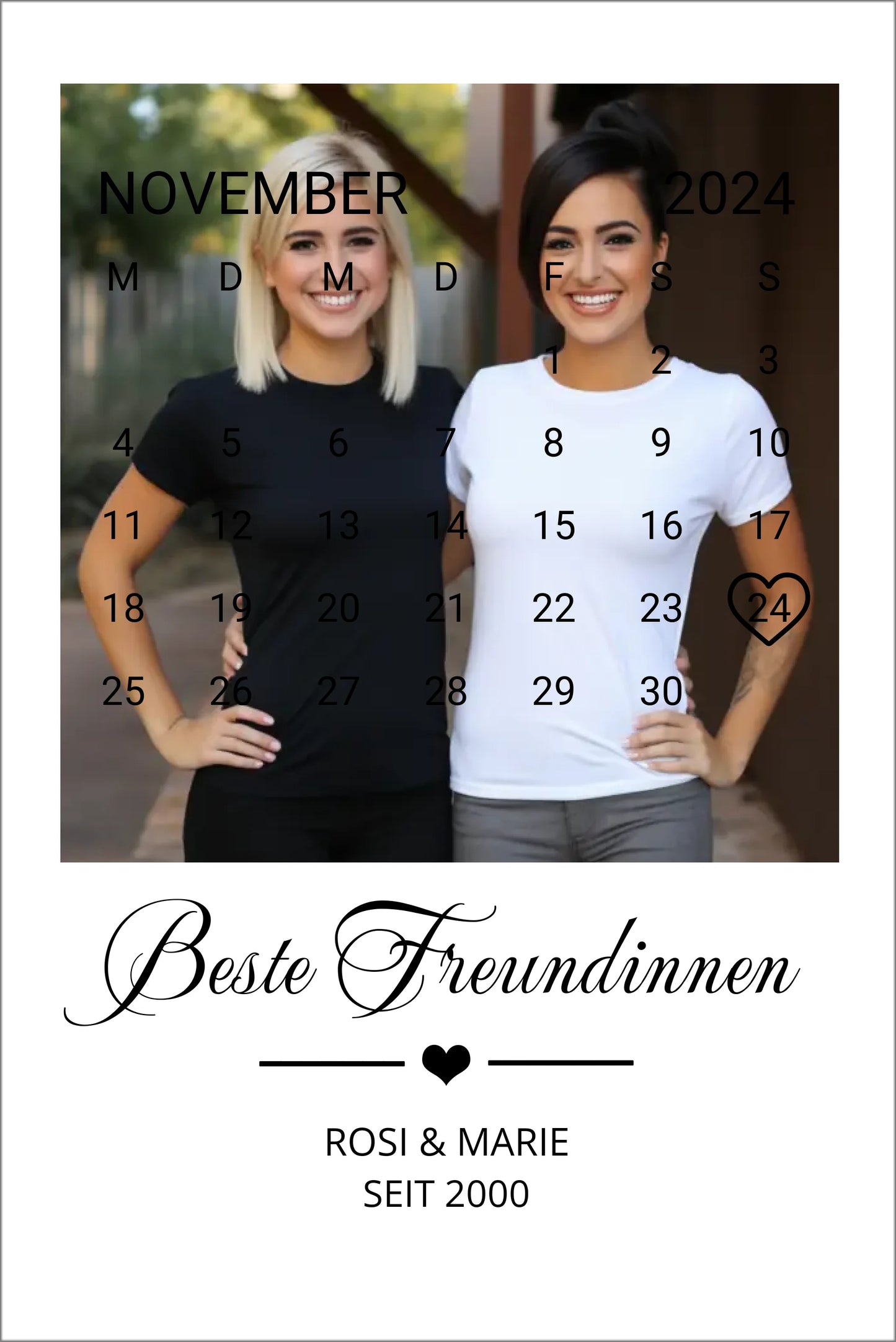 "Beste Freundin" Geschenk personalisiert" Kalender Fotoposter | Geschenk Geburtstag