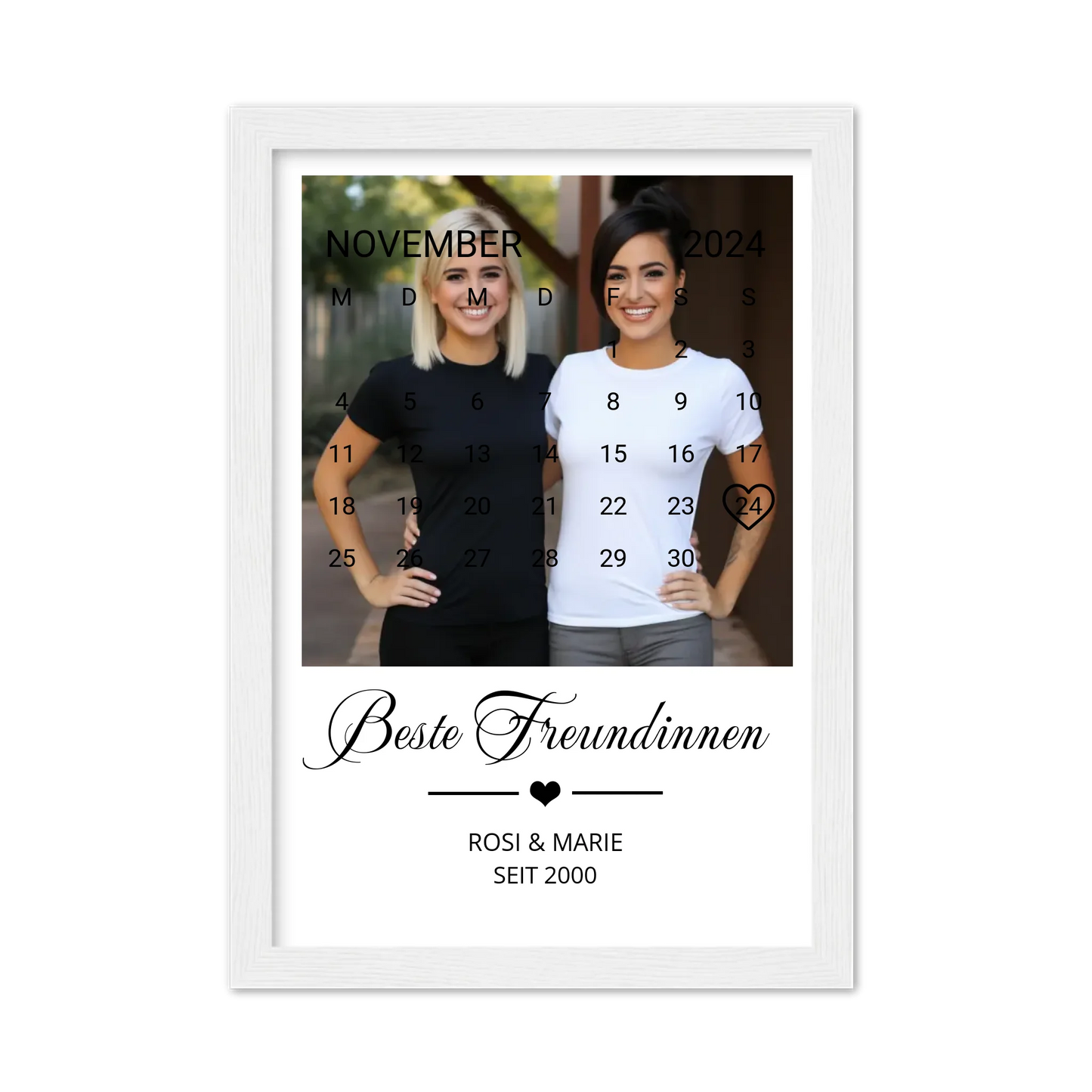 "Beste Freundin" Geschenk personalisiert" Kalender Fotoposter | Geschenk Geburtstag