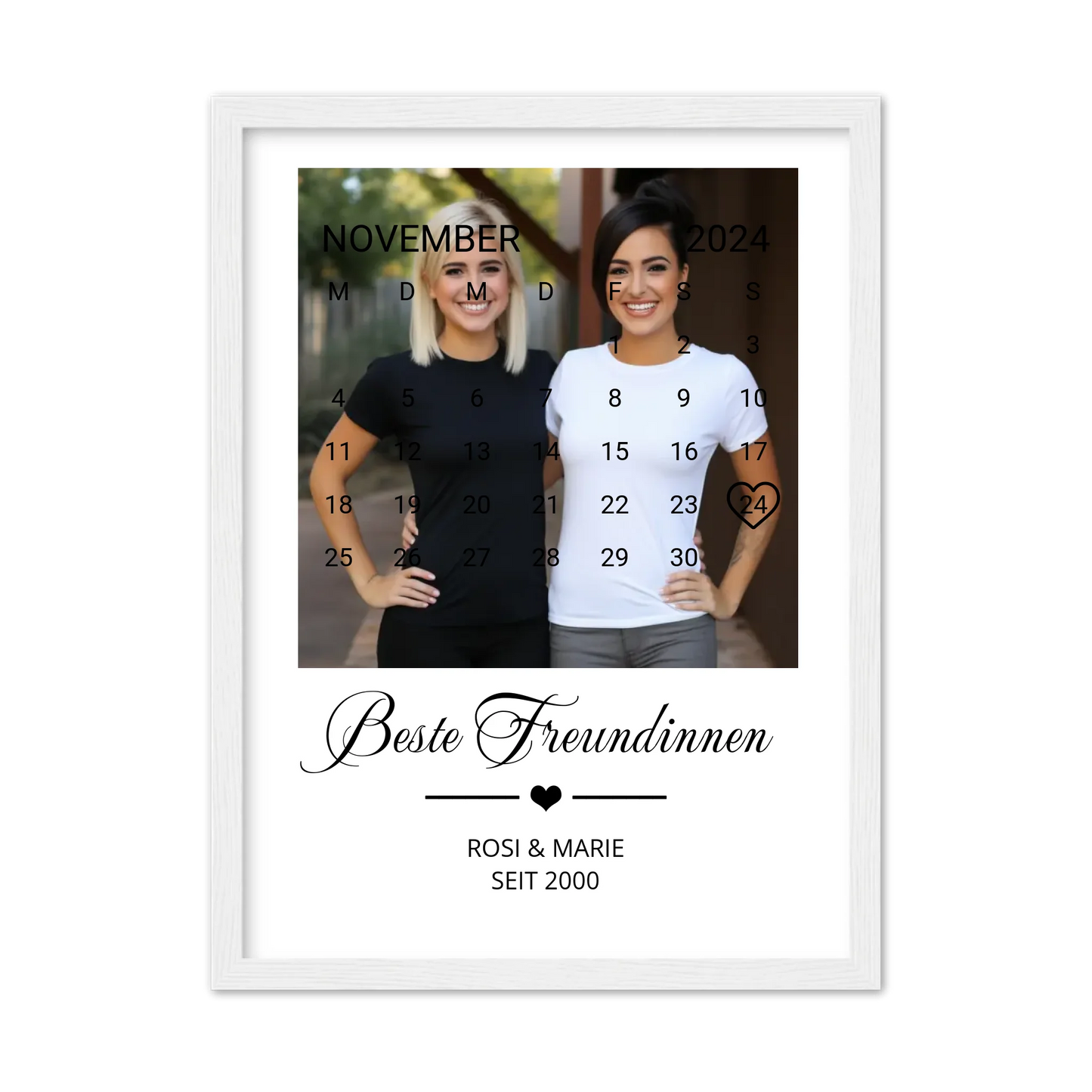 "Beste Freundin" Geschenk personalisiert" Kalender Fotoposter | Geschenk Geburtstag