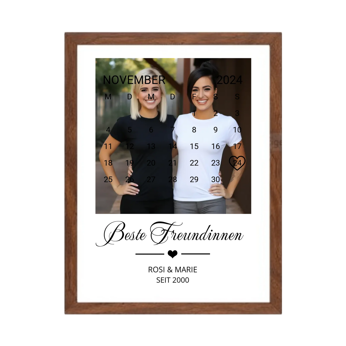 "Beste Freundin" Geschenk personalisiert" Kalender Fotoposter | Geschenk Geburtstag