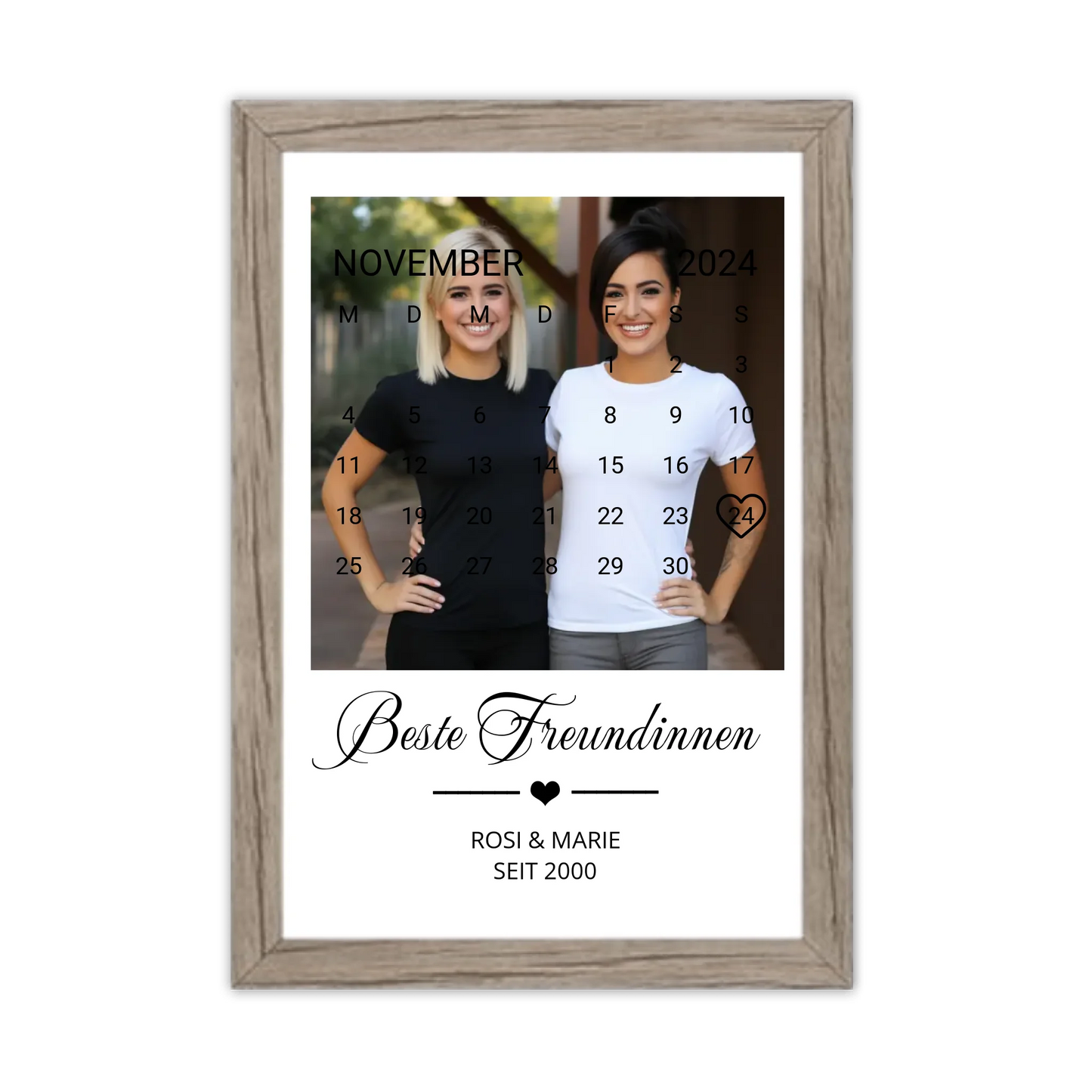 "Beste Freundin" Geschenk personalisiert" Kalender Fotoposter | Geschenk Geburtstag
