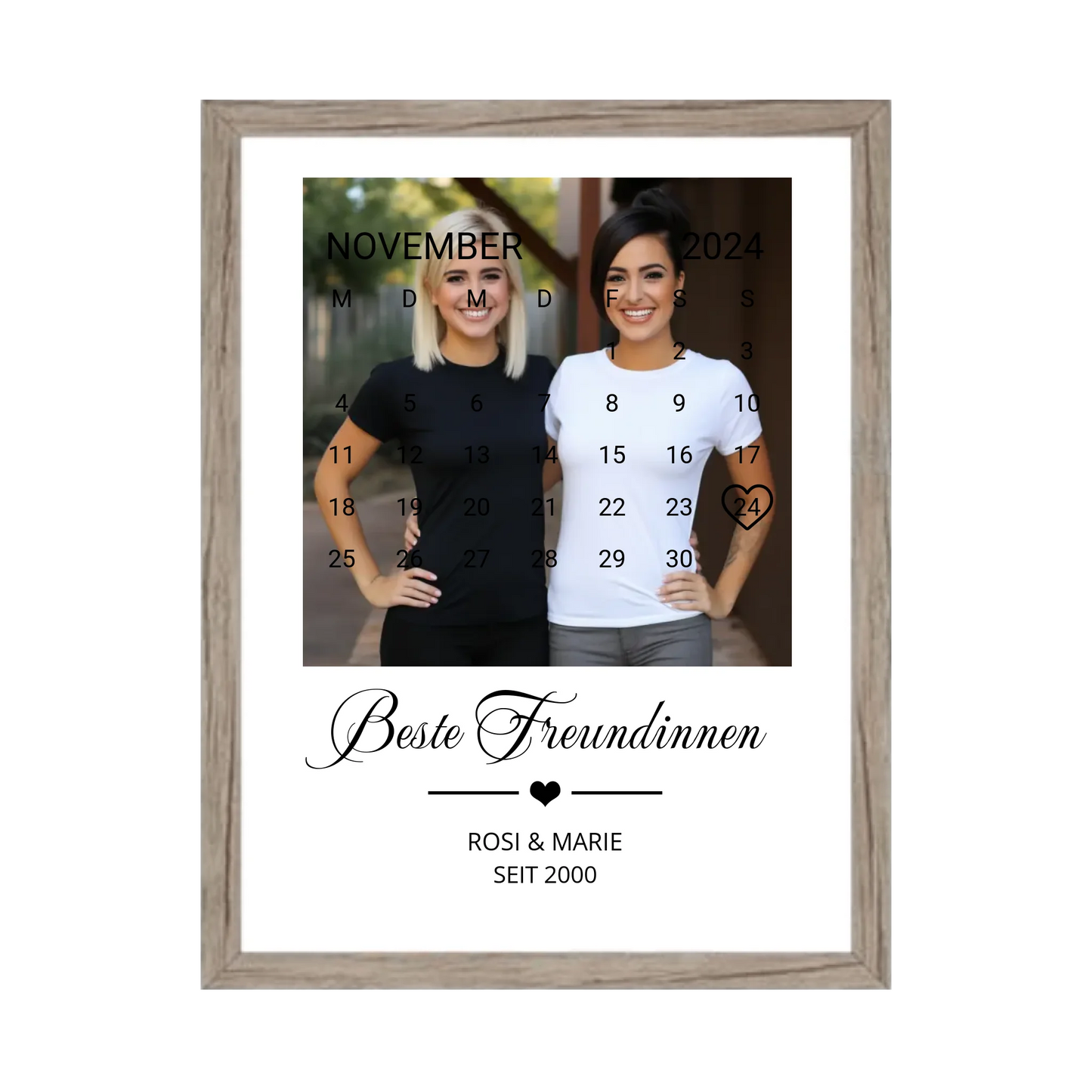 "Beste Freundin" Geschenk personalisiert" Kalender Fotoposter | Geschenk Geburtstag