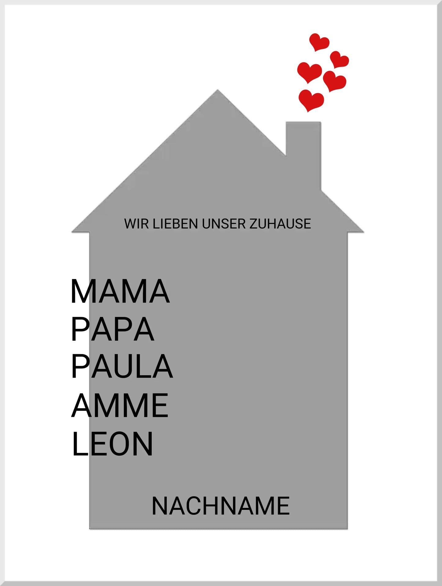 Zeitraum-Kunstdruck | Zuhause Personalisiertes Geschenk zur Hauseinweihnung, Richtfest, Umzug, erste Wohnung, Geburtstagsgeschenk, Weihnachtsgeschenk Familie Leinwanddruck Leinwandbild